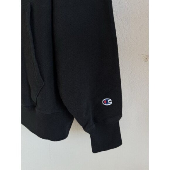 Vintage Champion Label Reverse Weave Black Hoodie Daily Sweatshirt Size Men’s 2X - Picture 5 of 12